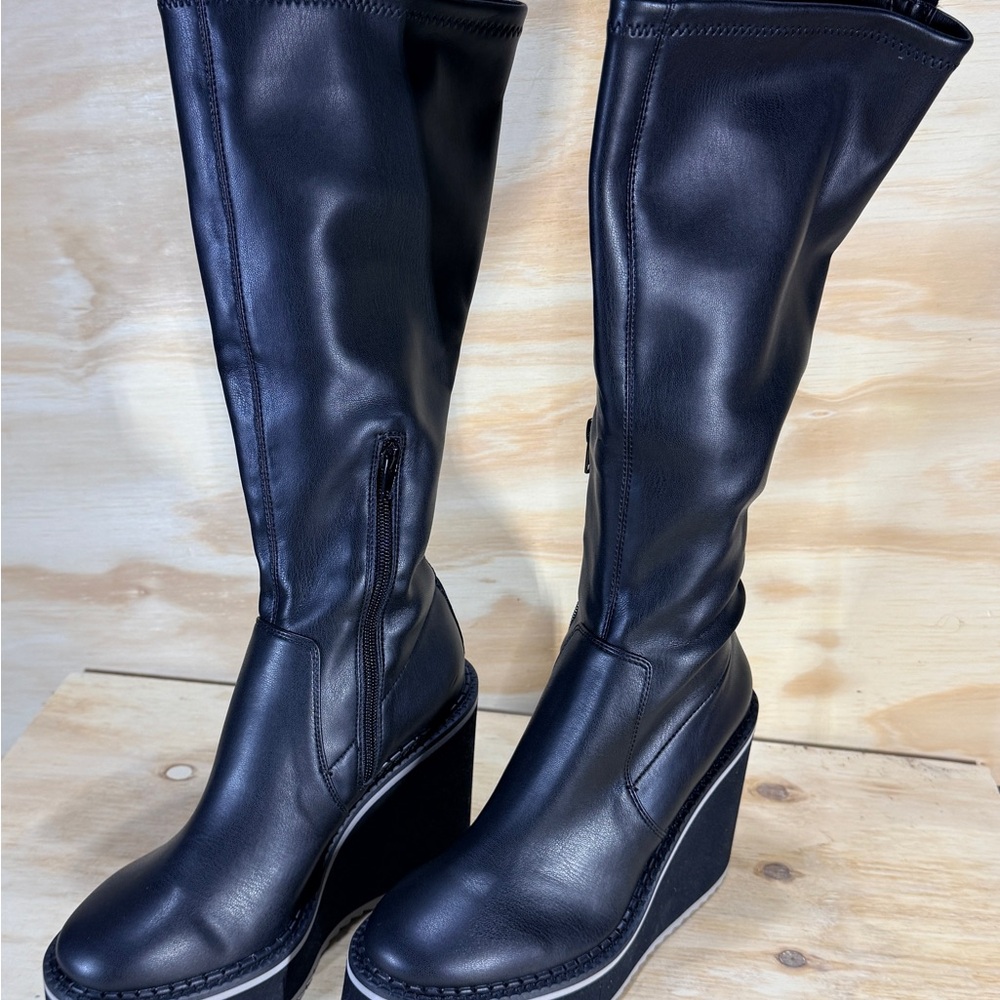 Naked Feet Black Wedge Boots